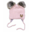 Cappello invernale con pile, rosa cipria, 38-42 cm