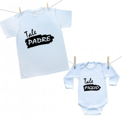 Set famiglia (body a maniche lunghe) Tale padre Tale figlio